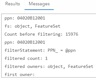 Console output